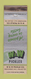 Matchbook Cover - W&W Pickles Dallas TX Montgomery AL WEAR