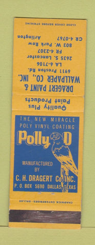 Matchbook Cover - Dragert Paint Wallpaper Arlington TX Dallas Polly