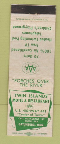 Matchbook Cover - Twin Islands Motel Restaurant Gatlinburg TN