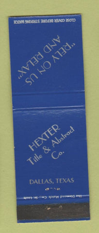 Matchbook Cover - Hexter Title Abstract Dallas TX