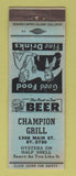 Matchbook Cover - Champion Grill Dallas? TX