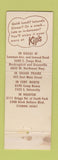 Matchbook Cover - Kip's Big Boy Hamburgers Channel 8 Dallas TX Fort Worth