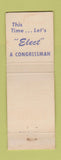Matchbook Cover - Gillis Long for Congress Louisiana LA WEAR