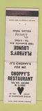 Matchbook Cover - Playboy's Lounge Choppy's Restaurant Dallas TX