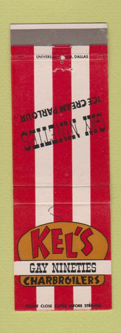 Matchbook Cover - Kel's Gay Nineties Hamburgers Dallas TX