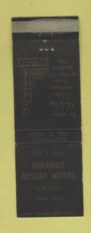 Matchbook Cover - Miramar Resort Motel South Padre Island TX WEAR