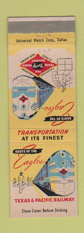 Matchbook Cover - Texas and Pacific Railroad Route of the Eagles