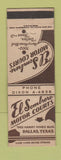 Matchbook Cover - El Sombrero Motor Courts Dallas TX
