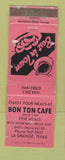 Matchbook Cover - Bon Ton Cafe La Grange TX WORN