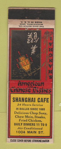 Matchbook Cover - Shanghai Cafe Chinese Dallas TX