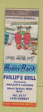 Matchbook Cover - Phillip's Grill NO TOWN
