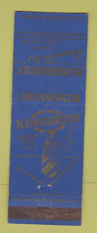Matchbook Cover - Kingsbury Men's Clothes ties Dallas TX