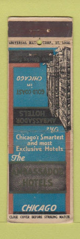 Matchbook Cover - Ambassador Hotels Chicago IL UNIVERSAL LONG WEAR
