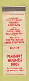 Matchbook Cover - Papagino's Weight Less Foods Los Angeles CA WEAR