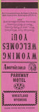 Matchbook Cover - Perkins Americana Parkway Motel Wheatland WY Pink