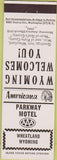 Matchbook Cover - Perkins Americana Parkway Motel Wheatland WY White