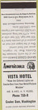 Matchbook Cover - Perkins Americana Vista Motel Coulee Dam WA White