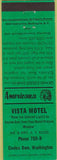 Matchbook Cover - Perkins Americana Vista Motel Coulee Dam WA Green