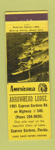 Matchbook Cover - Arrowhead Lodge Cypress Gardens FL Perkins Americana YELLOW