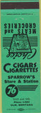 Matchbook Cover - Sparrows 76 oil gas Ulm MT