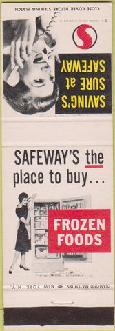 Matchbook Cover - Safeway Grocery Store Frozen Foods girlie