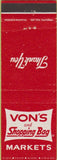 Matchbook Cover - Vons Super Markets CREASE