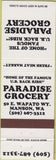 Matchbook Cover - Paradise Grocery Manson WA