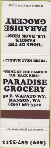 Matchbook Cover - Paradise Grocery Manson WA