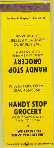 Matchbook Cover - Handy Stop Grocery Wilburton OK