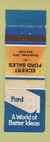 Matchbook Cover - 1981 Ford Eckert Sugarcreek OH WORN