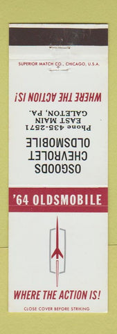 Matchbook Cover - 1964 Olsmobile Osgoods Chevrolet Galeton PA