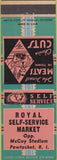 Matchbook Cover - Royal Self Service Market Pawtucket RI