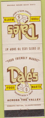 Matchbook Cover - Dale's Food Marts