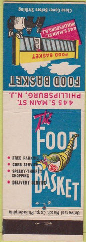 Matchbook Cover - Food Basket Groceries Phillipsburg NJ