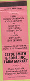 Matchbook Cover - Clyde Smith Farmers Market Westland MI