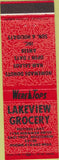 Matchbook Cover - Lakeview Grocery East Troy WI