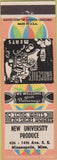 Matchbook Cover - New University Produce Minneapolis MN