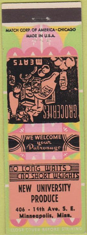 Matchbook Cover - New University Produce Minneapolis MN