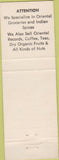 Matchbook Cover - Middle East Groceries New York City