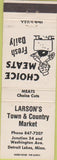Matchbook Cover - Larson's Town County Market Detroit Lakes MN