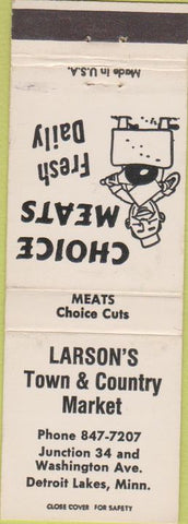 Matchbook Cover - Larson's Town County Market Detroit Lakes MN