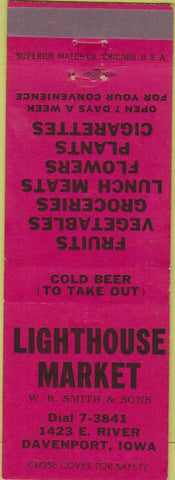 Matchbook Cover - Lighthouse Market Davenport IA