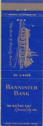 Matchbook Cover - Bannister Bank Kansas City MO
