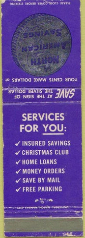 Matchbook Cover - North American Savings Belton St Joseph MO