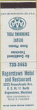 Matchbook Cover - Hagerstown Motel Restaurant MD