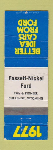 Matchbook Cover - 1977 Ford Fassett Nickel Cheyenne WY WORN