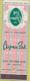 Matchbook Cover - Chapman Park Hotel Los Angeles CA