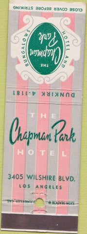 Matchbook Cover - Chapman Park Hotel Los Angeles CA