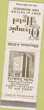 Matchbook Cover - Olympic Hotel San Francisco CA