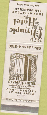 Matchbook Cover - Olympic Hotel San Francisco CA